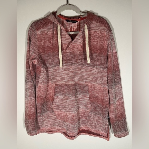 The North Face Wells Cove pullover ombre baja hoodie sz M red double knit surf - Picture 1 of 8